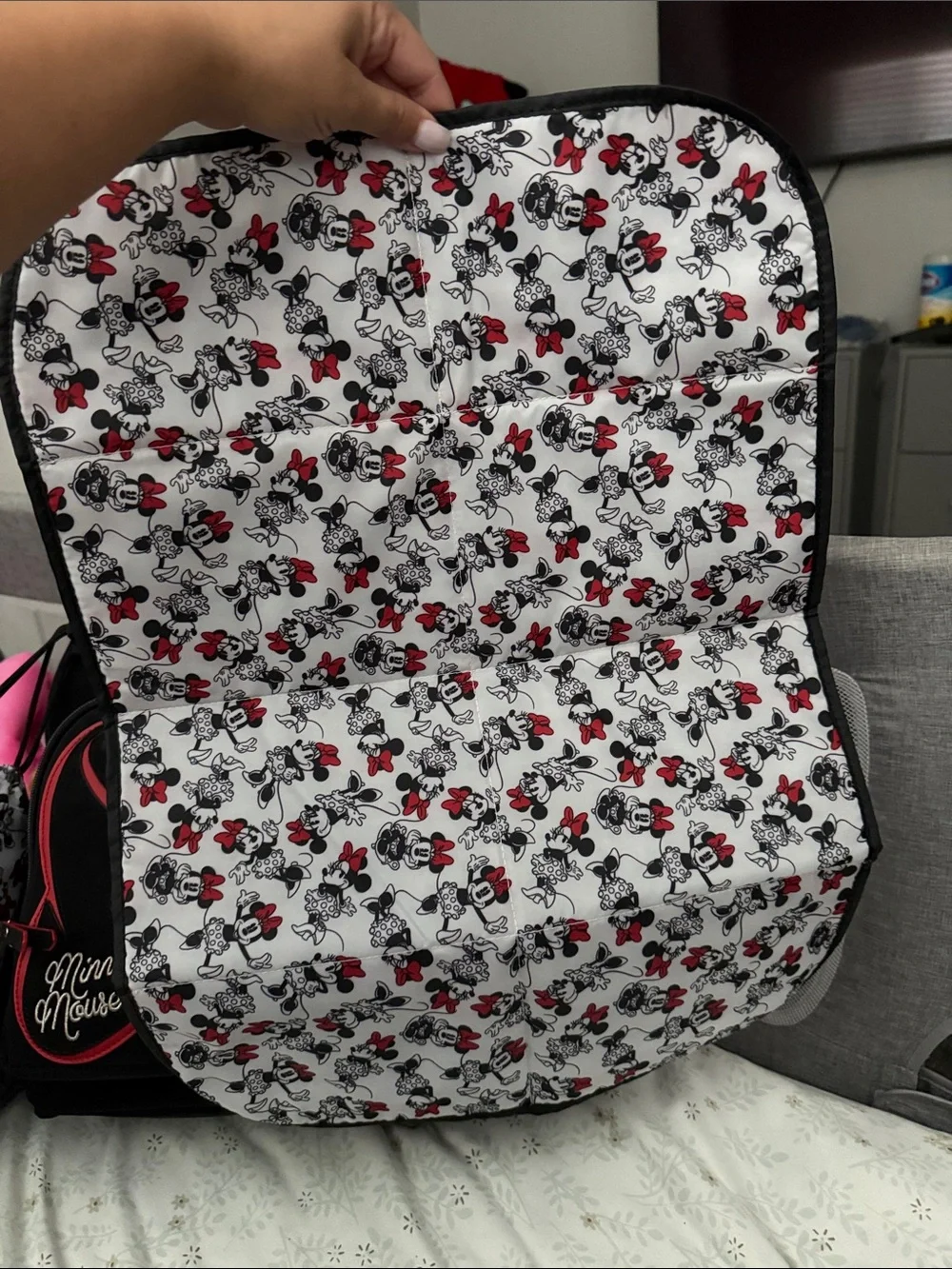 Petunia Pickle Bottom Black Backpack with Red Bow Accents